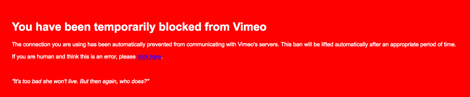 Vimeo erkennt den Proxy