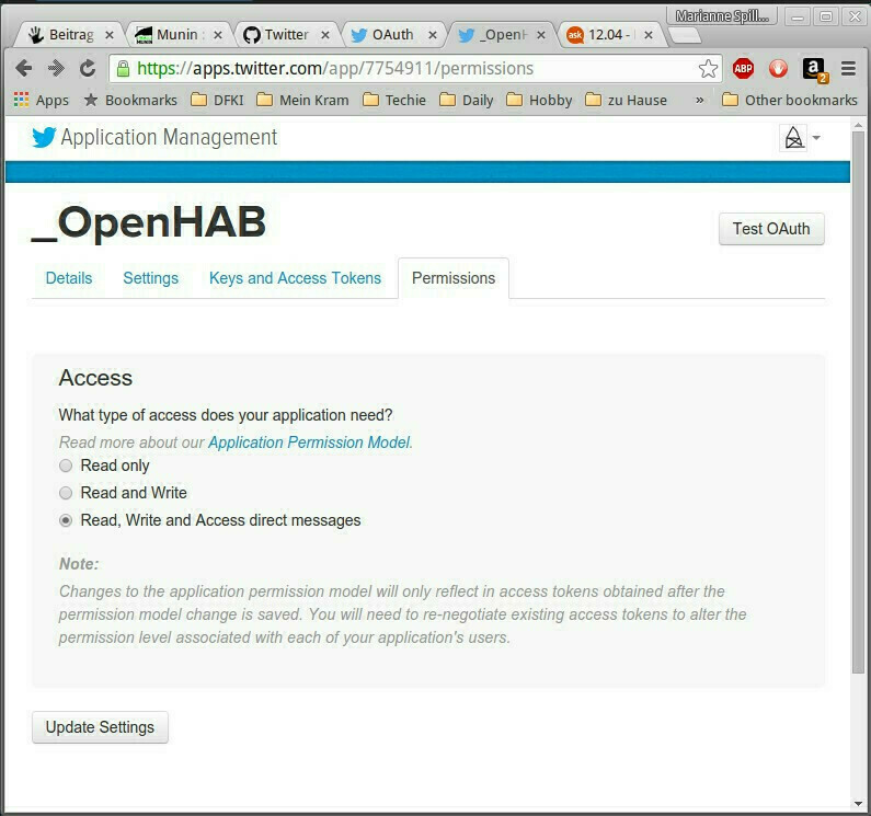 App Settings for openHAB