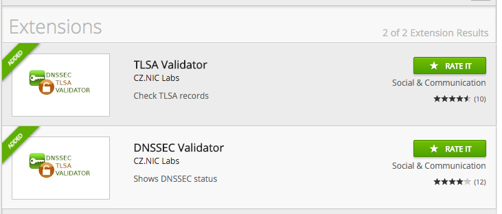 Chrome DANE DNSSEC TLSA Extension